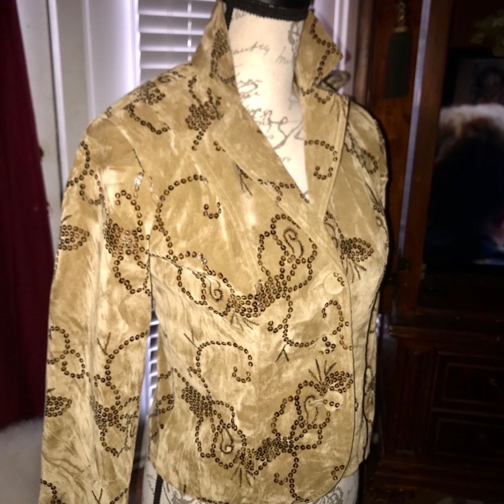Bamboo Traders Sequin Brown Jacket - image 4